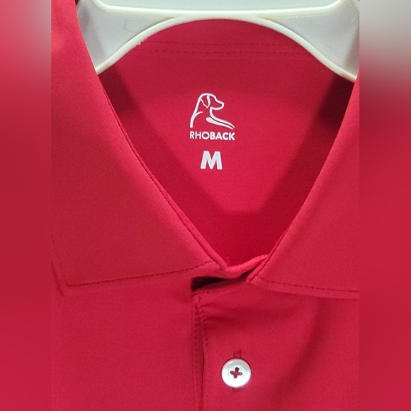 Rhoback Size Medium Vibrant Red Polo Shirt Like New - Picture 2 of 7